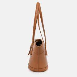مملوكة مسبقًا Dolce & Gabbana Brown Leather Capri Coffa Bucket Bag