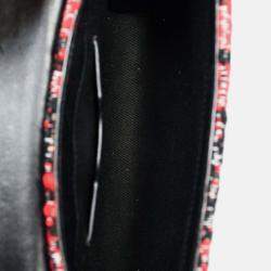 مملوكة مسبقًا Dolce & Gabbana Red Embossed Leather Tweed Crystal DG Mini Crossbody Bag