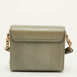 Pre Owned حقيبة كروس بودي دولتشي أند غابانا ميلينيالز أخضر حكيم رمادي منقوشة جلد سحلية