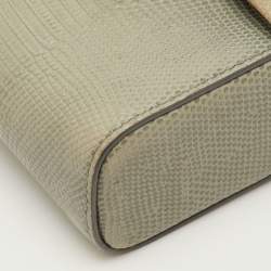 Pre Owned حقيبة كروس بودي دولتشي أند غابانا ميلينيالز أخضر حكيم رمادي منقوشة جلد سحلية