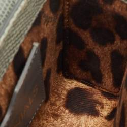 Pre Owned حقيبة كروس بودي دولتشي أند غابانا ميلينيالز أخضر حكيم رمادي منقوشة جلد سحلية