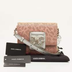 Pre Owned Dolce & Gabbana DG Millennials Mini Metallic Lurex Fabric Crossbody Bag