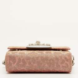Pre Owned Dolce & Gabbana DG Millennials Mini Metallic Lurex Fabric Crossbody Bag