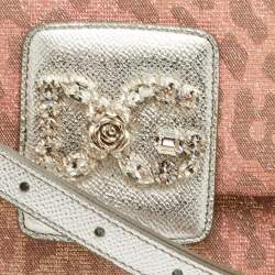Pre Owned Dolce & Gabbana DG Millennials Mini Metallic Lurex Fabric Crossbody Bag