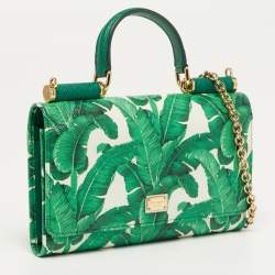 مملوكة مسبقًا محفظة دولتشي أند غابانا مس سيسيلي سلسلة جلد أحمر