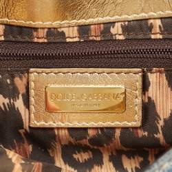 Pre Owned حقيبة كتف دولتشي أند غابانا جلد الدنيم ثلاثي الألوان و جلد الثعبان