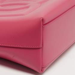 مملوكة مسبقًا Dolce & Gabbana DG Logo Small Fuchsia Leather Shopper Tote