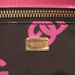 مملوكة مسبقًا Dolce & Gabbana DG Logo Small Fuchsia Leather Shopper Tote
