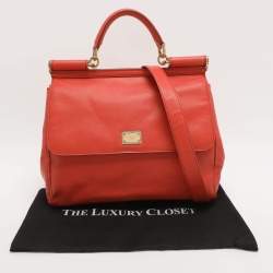 Pre Owned حقيبة دولتشي أند غابانا ميس سيسيلي جلد أسود كبيرة بيد علوية