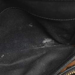 Pre Owned حقيبة كلاتش سلسلة دولتشي أند غابانا نينا كانفاس مطلي بطبعة فهد بني/أسود