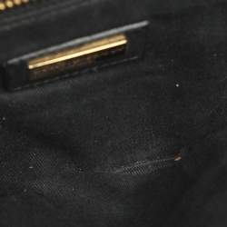 Pre Owned حقيبة كلاتش سلسلة دولتشي أند غابانا نينا كانفاس مطلي بطبعة فهد بني/أسود