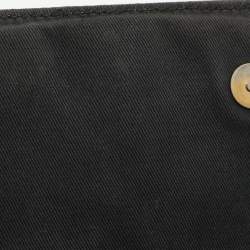 Pre Owned حقيبة كلاتش س لسلة دولتشي أند غابانا نينا كانفاس مطلي بطبعة فهد بني/أسود