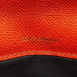 Pre Owned Dolce & Gabbana Orange Leather Envelope Clutch