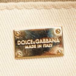 Pre Owned Dolce & Gabbana Glam Pink Pineapple Print Leather Crossbody Bag