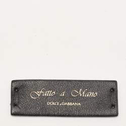 Pre Owned حقيبة كتف دولتشي أند غابانا ديڤوشن جلد منسوج أسود