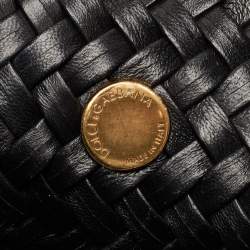 Pre Owned حقيبة كتف دولتشي أند غابانا ديڤوشن جلد منسوج أسود