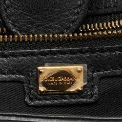 Pre Owned حقيبة يد علوية دولتشي أند غابانا ميس سيسيلي كبيرة طبعة نمر بني/أسود قماش مكسو