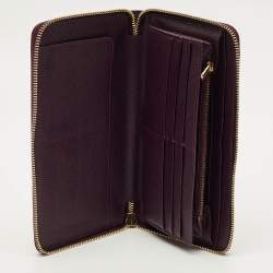 Pre Owned حقيبة كلاتش دولتشي أند غابانا جلد أرجواني سحاب كامل