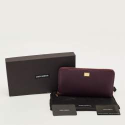 Pre Owned حقيبة كلا تش دولتشي أند غابانا جلد أرجواني سحاب كامل