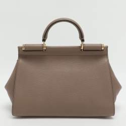 مملوكة مسبقًا حقيبة دولتشي أند غابانا سيسيلي جلد بيج بيد علوية