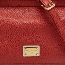 مملوكة مسبقًا حقيبة دولتشي أند غابانا ميس سيسيلي متوسطة يد علوية جلد أحمر