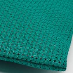 مملوكة مسبقًا Dolce & Gabbana Green/Pink Woven PVC Wristlet Zip Pouch