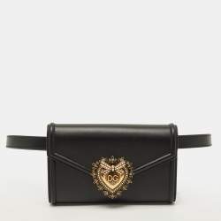 مملوكة مسبقًا Dolce & Gabbana Devotion Black Leather Belt Bag