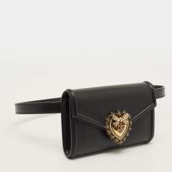 مملوكة مسبقًا Dolce & Gabbana Devotion Black Leather Belt Bag