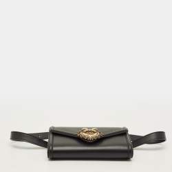 مملوكة مسبقًا Dolce & Gabbana Devotion Black Leather Belt Bag