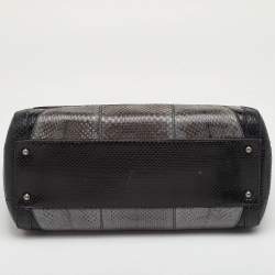 مملوكة مسبقًا Dolce & Gabbana Miss Sicily Large Multicolor Colorblock Snakeskin Top Handle Bag