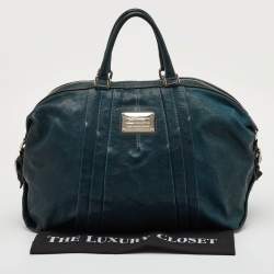 Pre Owned حقيبة دولتشي أند غابانا مس أوربانيتي جلد أخضر أزرق غامق بزمام كتف