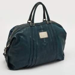 Pre Owned حقيبة دولتشي أند غابانا مس أوربانيتي جلد أخضر أزرق غامق بزمام كتف