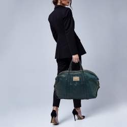 Pre Owned حقيبة دولتشي أند غابانا مس أوربانيتي جلد أخضر أزرق غامق بزمام كتف