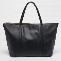 Pre Owned حقيبة يد دولتشي أند غابانا ميس إسكيب بسحاب جلد أسود