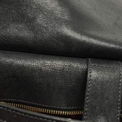 Pre Owned Dolce & Gabbana  Miss Sicily Large Black/Brown Eel Leather and Mink Fur Top Handle Bag