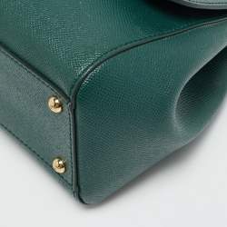 Pre Owned حقيبة دولتشي أند غابانا ميس سيسلي جلد أخضر يد علوية متوسطة