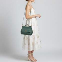 Pre Owned حقيبة دولتشي أند غابانا ميس سيسلي جلد أخضر يد علوية متوسطة