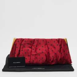 مملوكة مسبقًا Dolce & Gabbana Red/Black Polka Dot Satin Frame Clutch