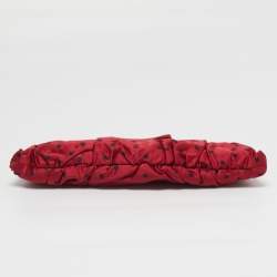 مملوكة مسبقًا Dolce & Gabbana Red/Black Polka Dot Satin Frame Clutch