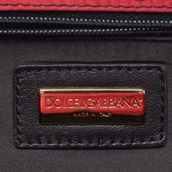 مملوكة مسبقًا Dolce & Gabbana Red/Black Polka Dot Satin Frame Clutch