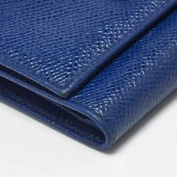 Pre Owned محفظة دولتشي أند غابانا جلد أزرق ثلاثية الطي