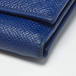 Pre Owned محفظة دولتشي أند غابانا جلد أزرق ثلاثية الطي