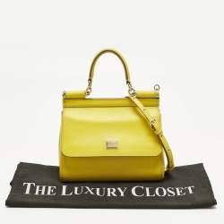 Pre Owned حقيبة دولتشي أند غابانا "ميس سيسيلي" جلد نقشة السحلية أخضر أفوكادو صغيرة بيد علوية