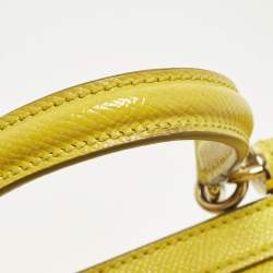 Pre Owned حقيبة دولتشي أند غابانا "ميس سيسيلي" جلد نقشة السحلية أخضر أفوكادو صغيرة بيد علوية