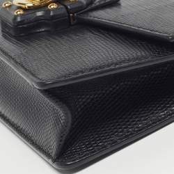 Pre Owned محفظة لوسيا متسلسلة جلد مطبوع سحلية سوداء دولتشي أند غابانا