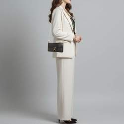 Pre Owned محفظة لوسيا متسلسلة جلد مطبوع سحلية سوداء دولتشي أند غابانا