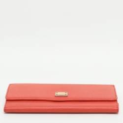 Pre Owned محفظة دولتشي أند غابانا كنتينينتال بغطاء جلد برتقالي