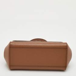 مملوكة مسبقًا حقيبة دولتشي أند غابانا ميس سيسيلي فيروزي زرقاء صغيرة جلدية بمقبض علوي