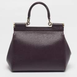 Pre Owned حقيبة دولتشي أند غابانا ميس سيسيلي جلد أرجواني صغيرة بيد علوية