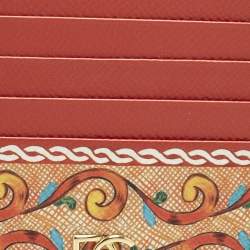 Pre Owned حافظة بطاقات دولتشي أند غابانا بسحاب جلد مطبوع بأشكال هندسية متعددة الألوان